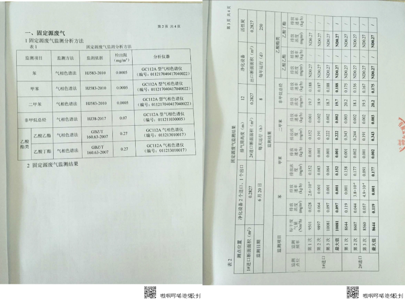 陕西金叶印务有限公司有机废气处置设施废气监测报告